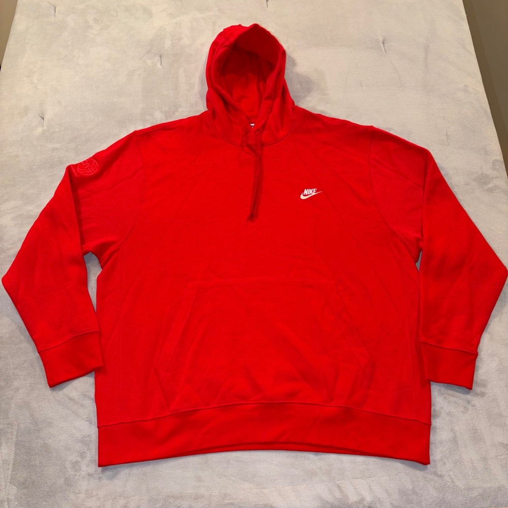 Nike Mens XXL Red WBCA Fleece Pullover Hoodie Embroidered Logo 626-836